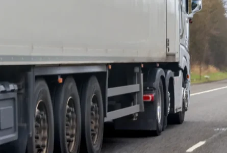 How can I share the road safely with large trucks?