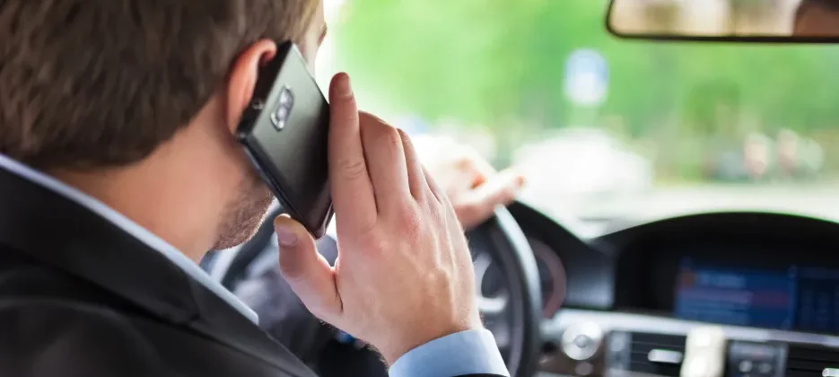 What happens when a driver uses a cellphone?