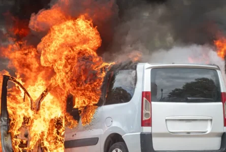 Driver rescued from flaming car by homeless men