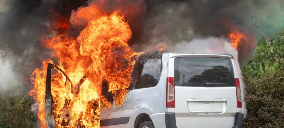 Driver rescued from flaming car by homeless men