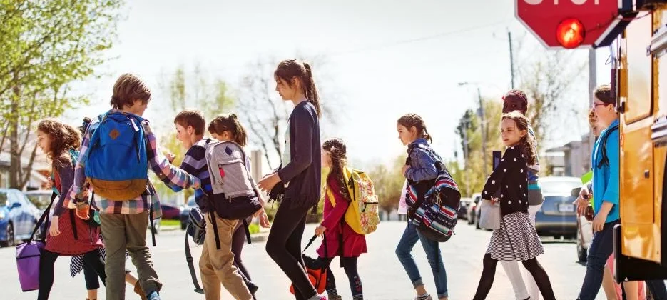 How do the roads change when schools start back up?